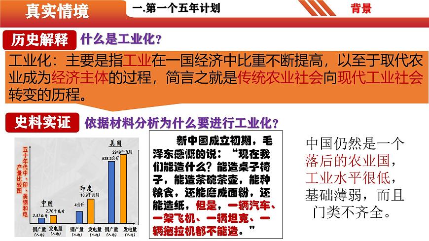 第4課  新中國的工業(yè)化起步和人民代表大會制度的確立（精品課件）-【情境式課堂】八年級歷史下冊教學課件與學案（部編版）第3頁
