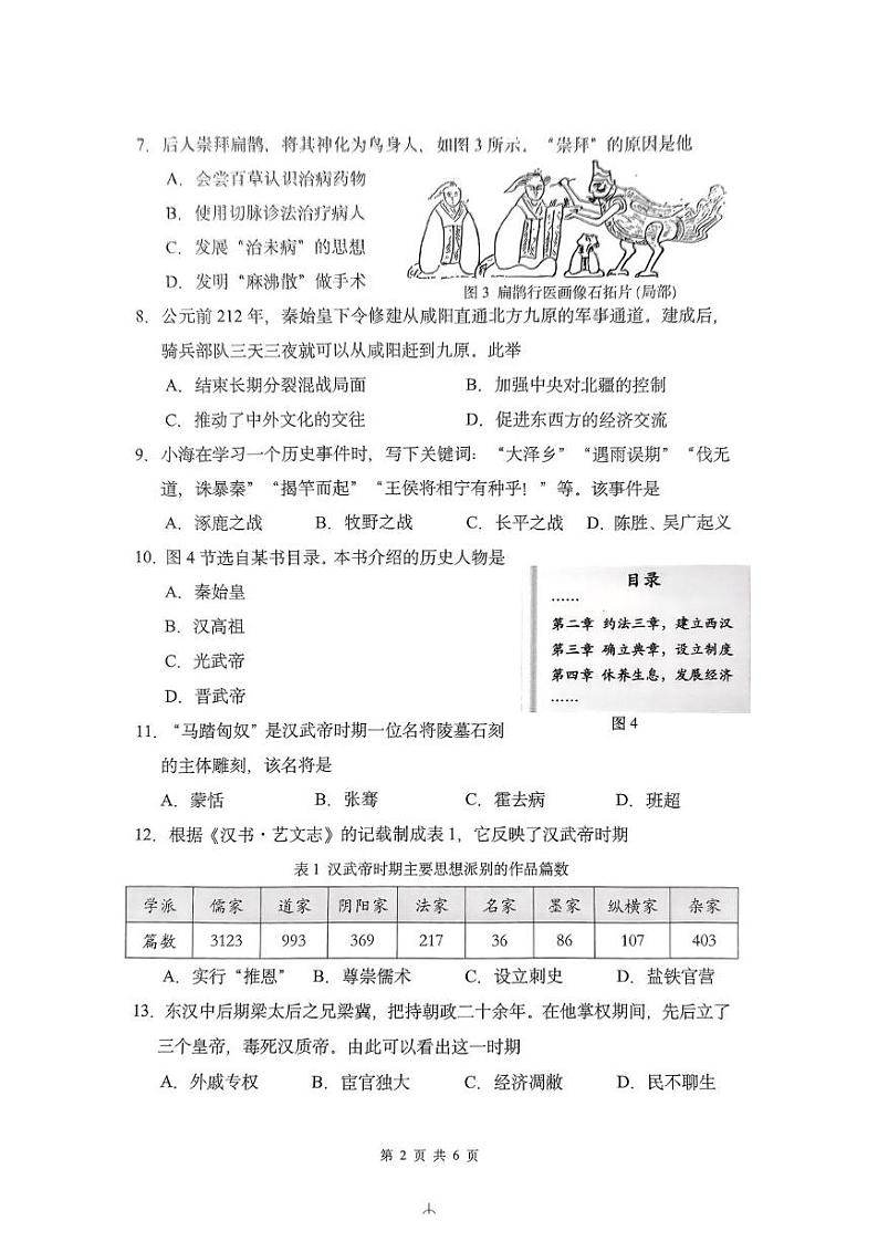 福建省厦门市海沧区2024-2025学年部编版七年级历史上学期期末试题第2页