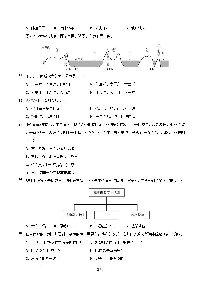 九年级道德与法治·历史与社会开学摸底考(浙江专用)(考试版)第2页