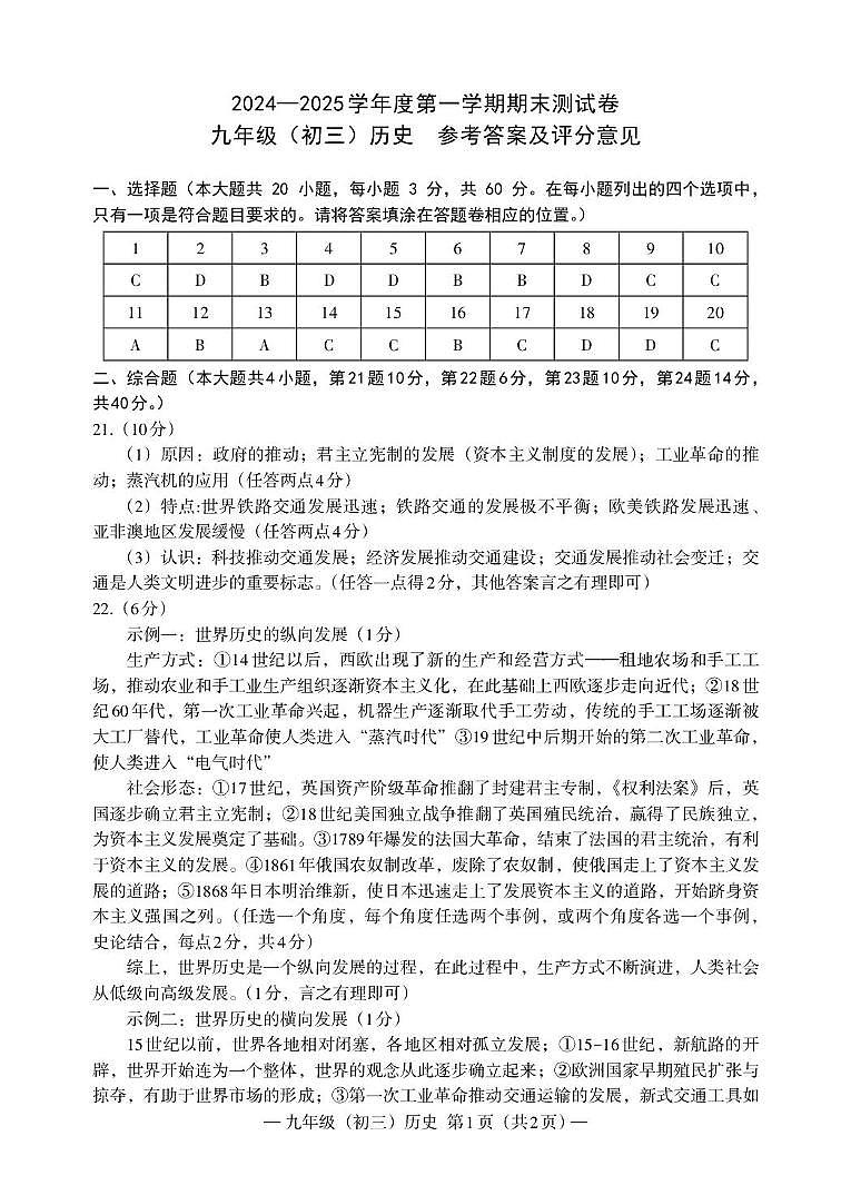 历史 初三 答案 185X260_Print第1页