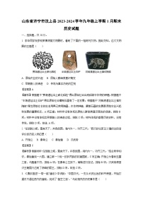 2023~2024学年山东省济宁市汶上县九年级上1月期末历史试卷（解析版）