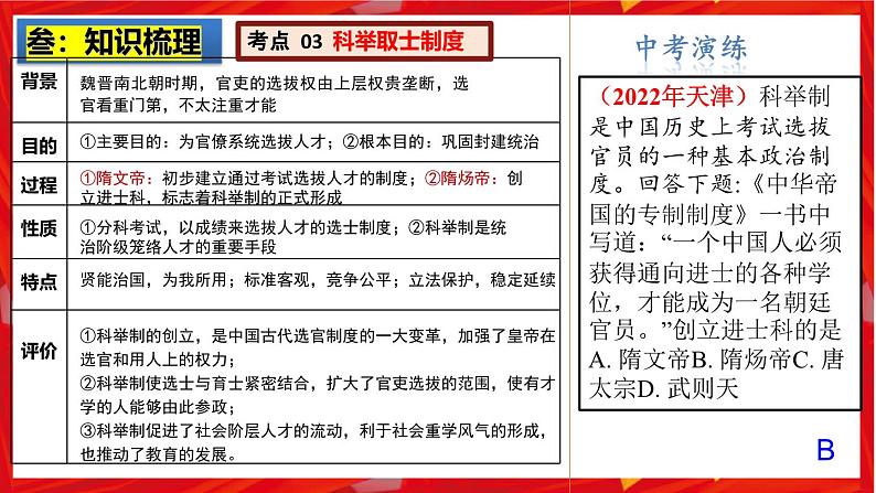 2025中考历史一轮复习:主题05 隋唐时期:繁荣与开放的时代 课件(核心素养+跨学科融合)第6页