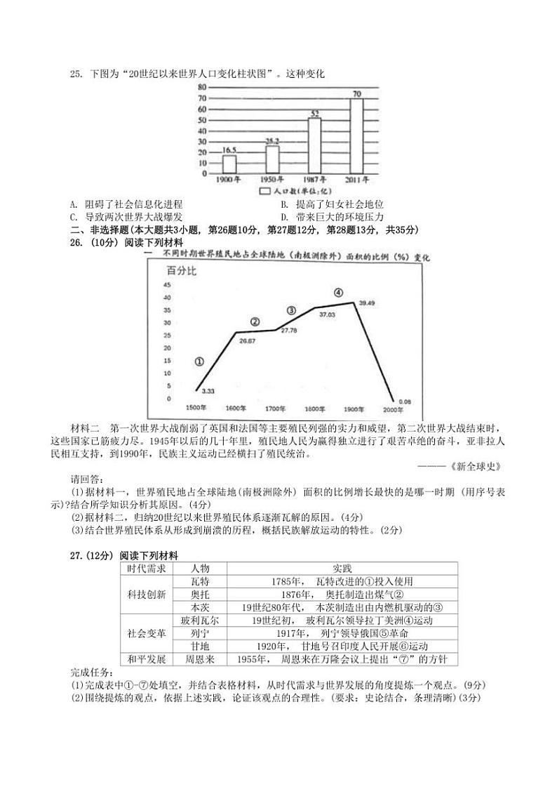2024~2025学年江苏省南京市联合体九年级上期末历史试卷(含解析)第3页