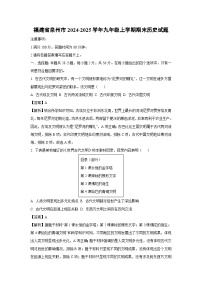 福建省泉州市2024-2025学年九年级(上)期末历史试卷（解析版）