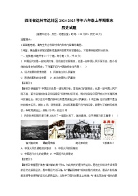 四川省达州市达川区2024-2025学年八年级(上)期末历史试卷(解析版)