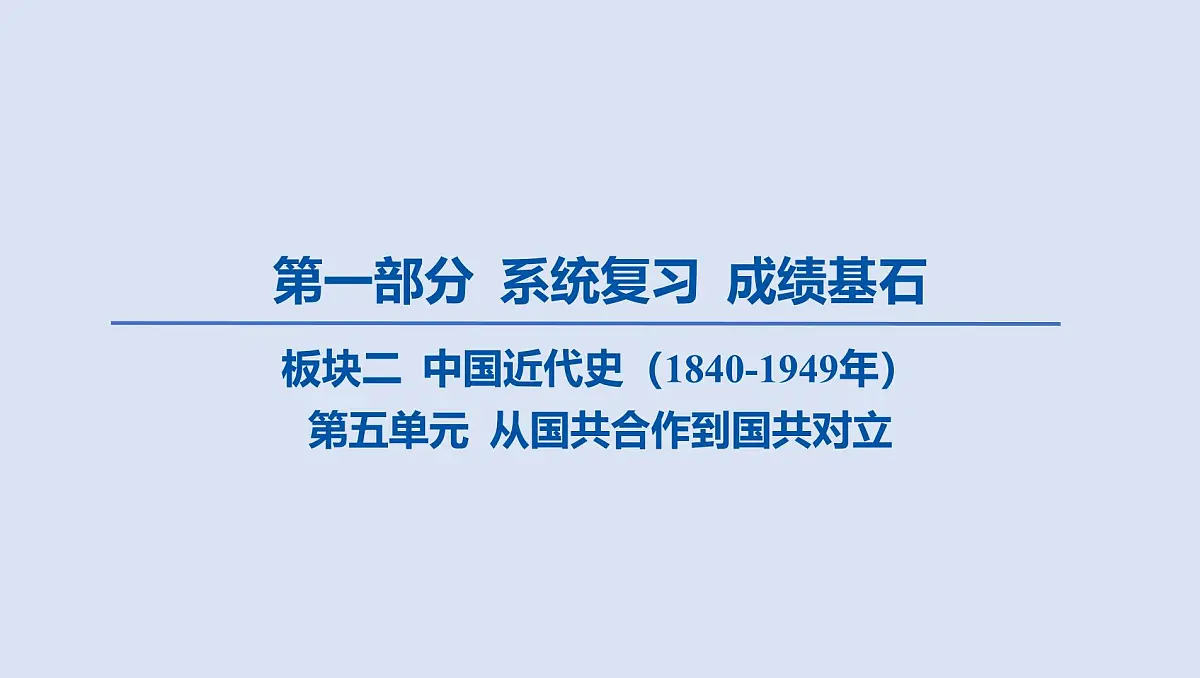 06-第五单元 从国共合作到国共对立课件 2025年历史中考一轮复习第1页