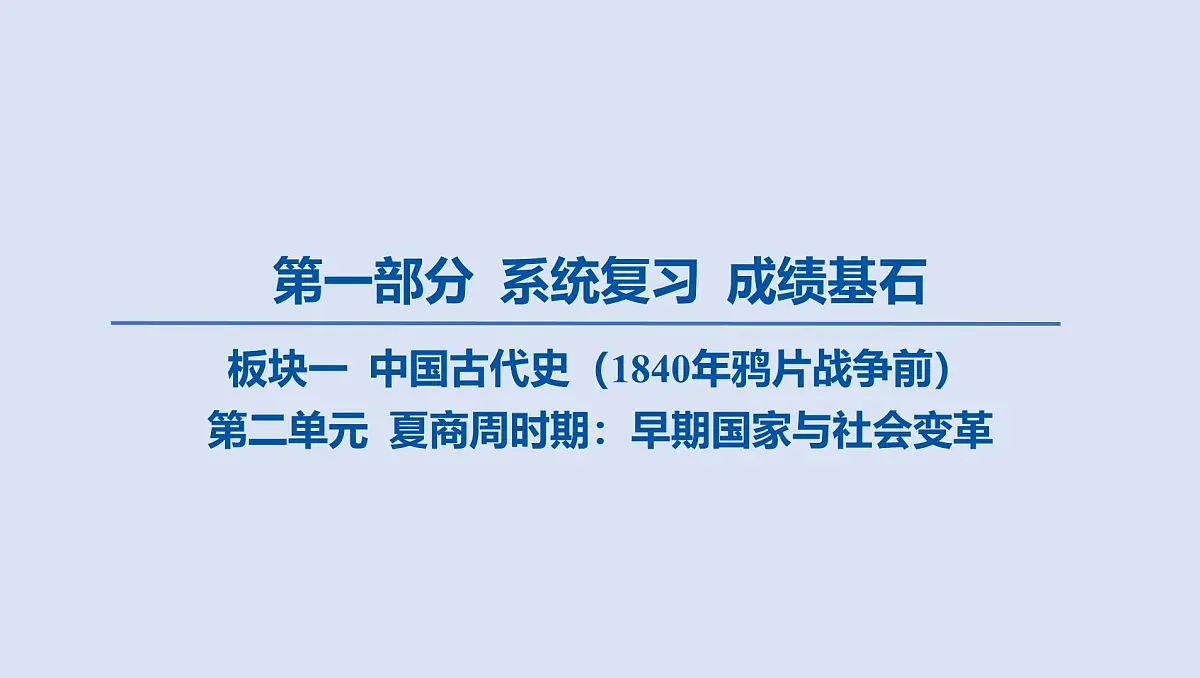 第二单元 夏商周时期_早期国家与社会变革课件 2025年历史中考一轮复习第1页