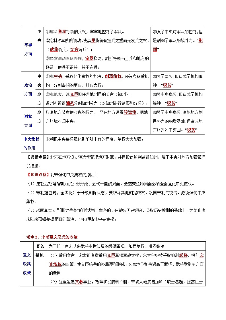 主题04 辽宋夏金元时期 (历史时空+热词背诵+考点梳理+素养导向+命题预测)2025年中考历史一轮复习知识清单第3页