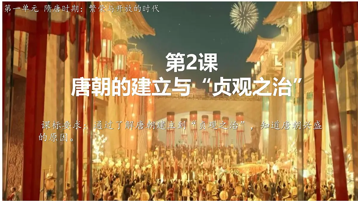 初中 历史 人教版(2024) 七年级下册(2024) 第2课 唐朝建立与“贞观之治” 课件第1页