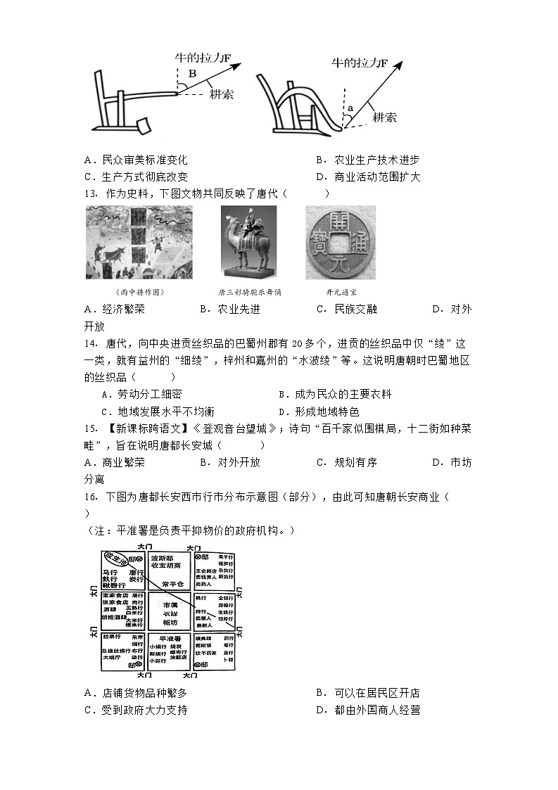 福建省龙岩市初级中学2024-2025学年七年级下学期第一次月考 历史试题(含解析)第3页
