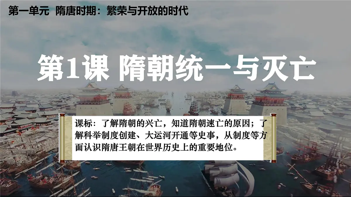初中 历史 人教版(2024) 七年级下册(2024)第1课 隋朝统一与灭亡 课件第2页