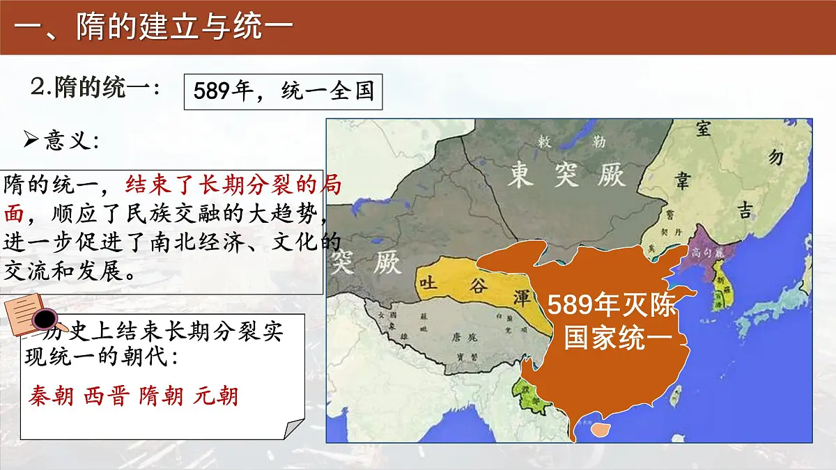 初中 历史 人教版(2024) 七年级下册(2024)第1课 隋朝统一与灭亡 课件第4页