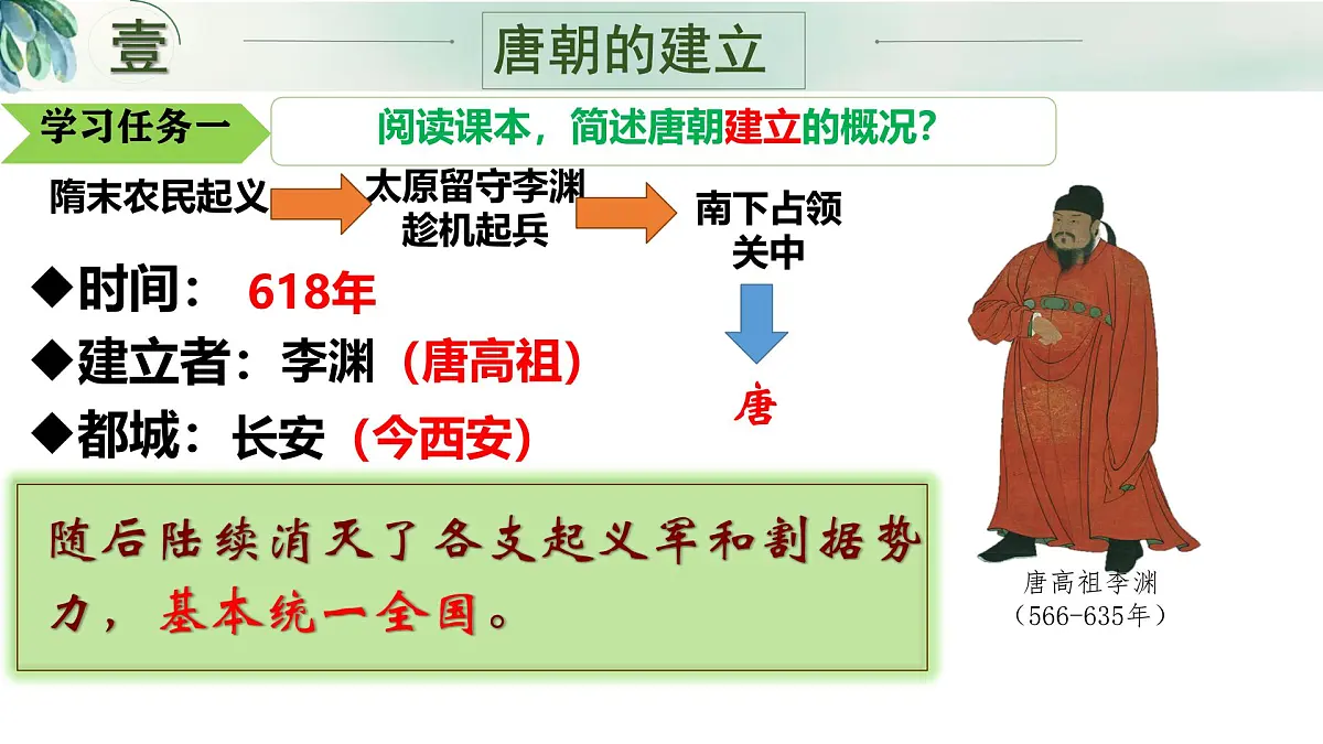 初中 历史 人教版(2024) 七年级下册(2024)第2课 唐朝建立与“贞观之治” 课件第3页