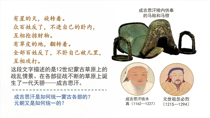 新统编版历史七下 2-11《元朝的建立与统一》 课件第5页