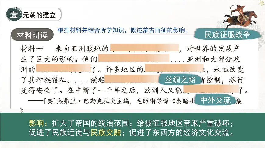 新统编版历史七下 2-11《元朝的建立与统一》 课件第7页