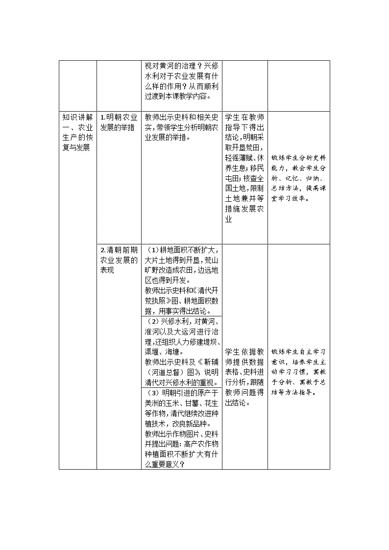 3.20 明清时期社会经济的发展 教案 历史人教版(2024)七年级下册第2页