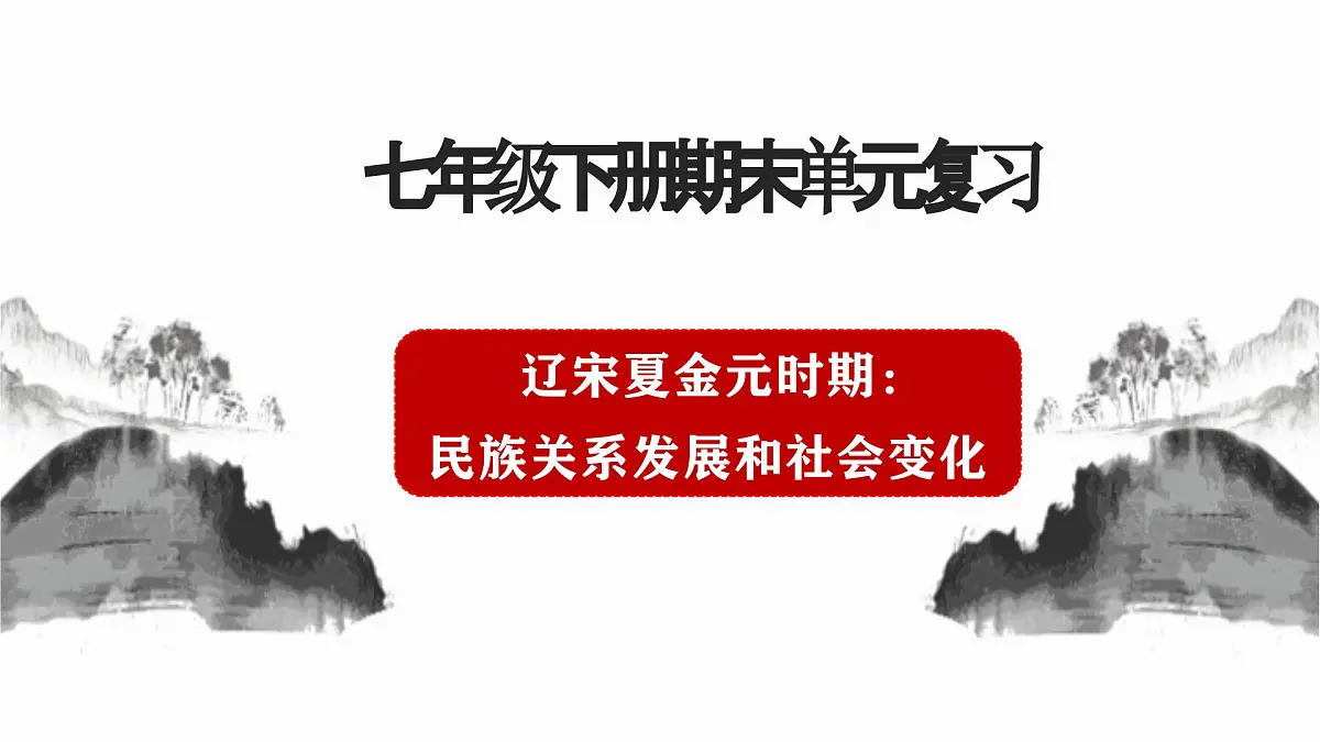 《辽宋夏金元时期:民族关系发展和社会变化》课件 部编版历史七年级下册期末复习第1页