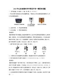 2025年山东省德州市宁津县中考一模历史试题（解析版）