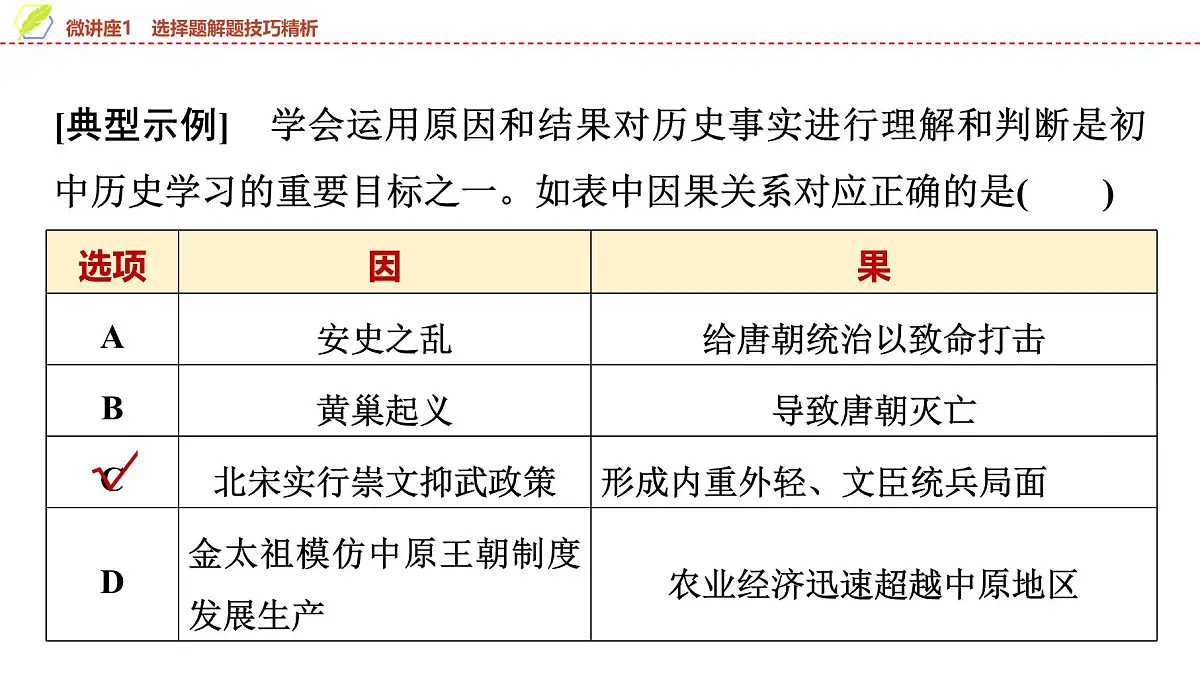 2025年中考历史总复习课件 08 第一编 微讲座1 选择题解题技巧精析第6页