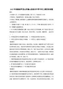 2025年河南省平顶山市鲁山县部分中学中考二模历史试卷（解析版）