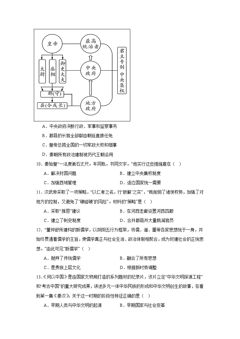 福建省莆田市仙游第一中学2024—2025学年度九年级下学期3月月考历史试题(含答案)第3页