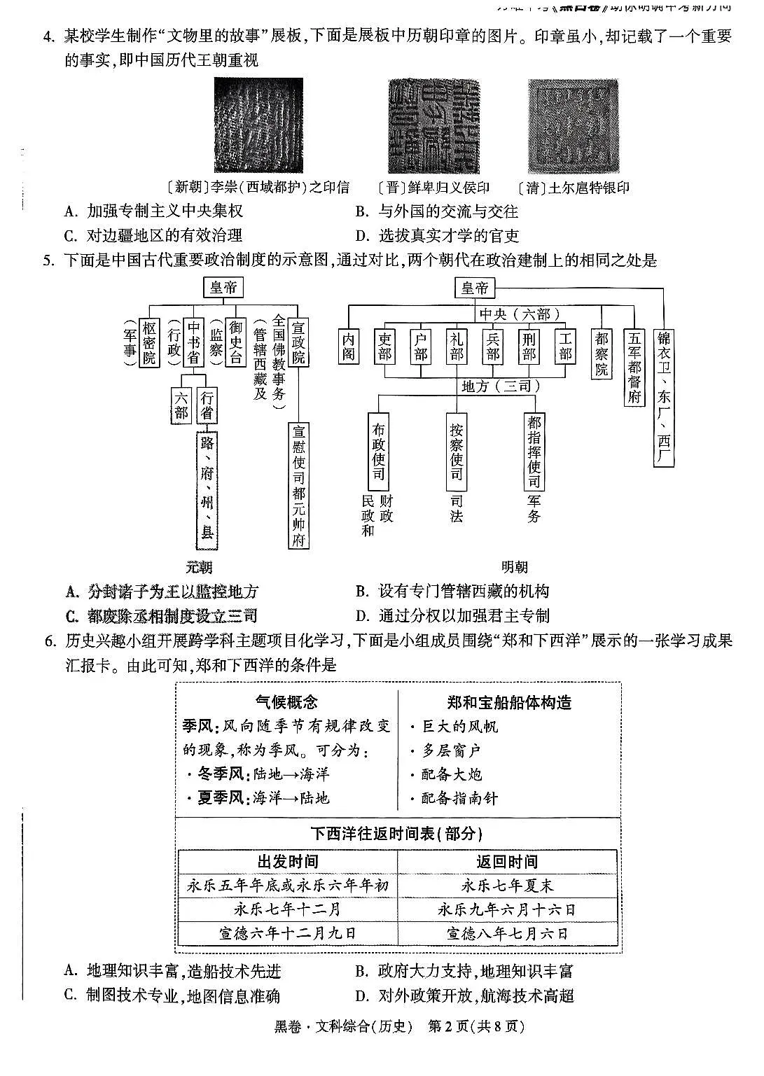 2025《万唯中考•山西黑白卷》历史黑卷第2页
