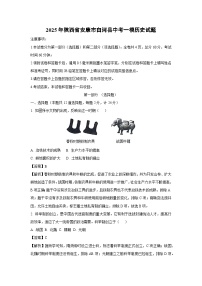 2025年陜西省安康市白河縣中考一模歷史試題（解析版）
