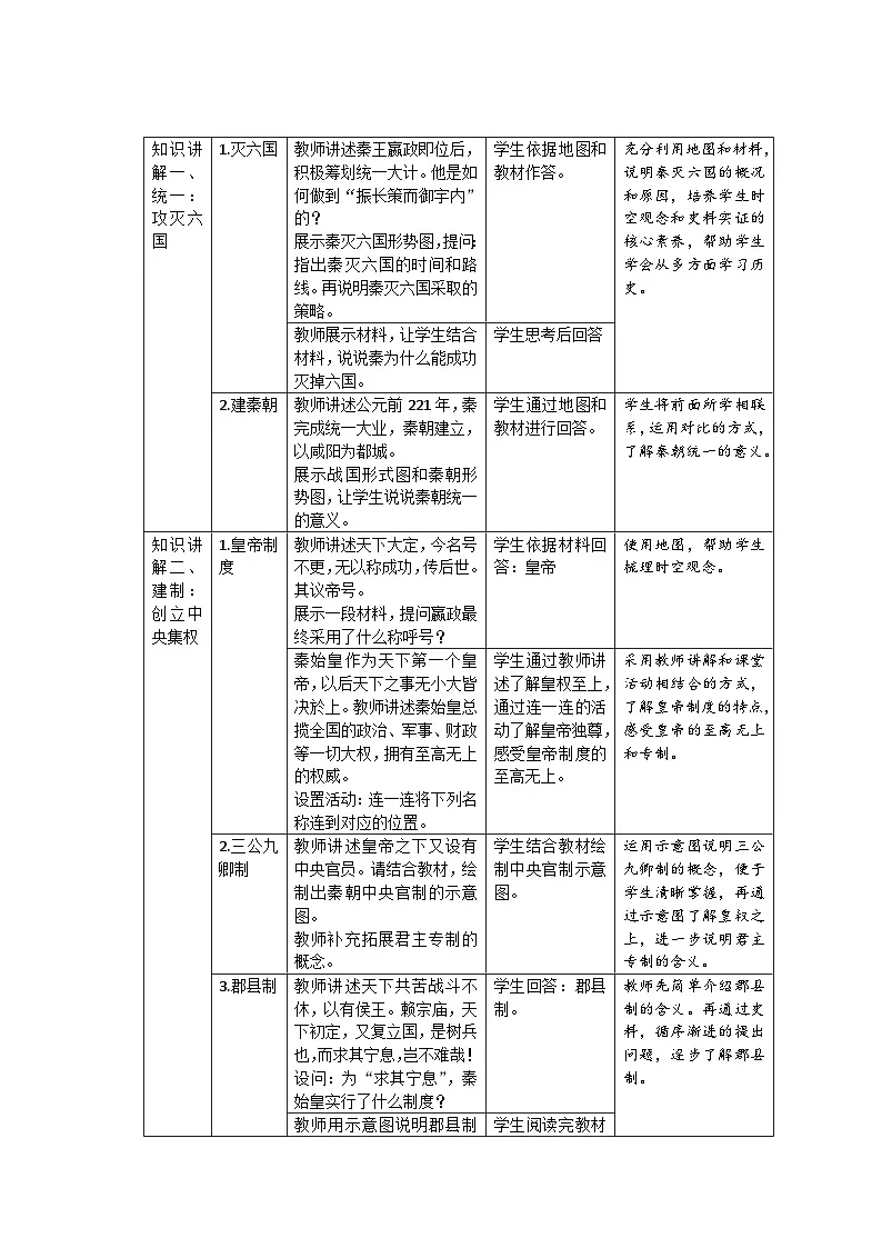 9 秦统一中国 教案 历史人教版(2024)七年级上册第三单元第2页