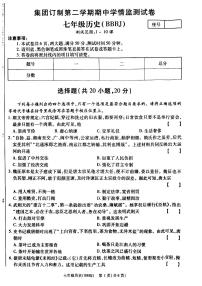 河南新乡市2023-2024学年七年级下学期4月期中历史试卷+答案