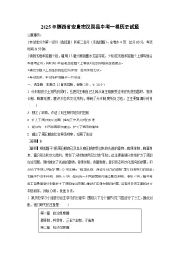 2025年陕西省安康市汉阴县中考一模历史试题(解析版)