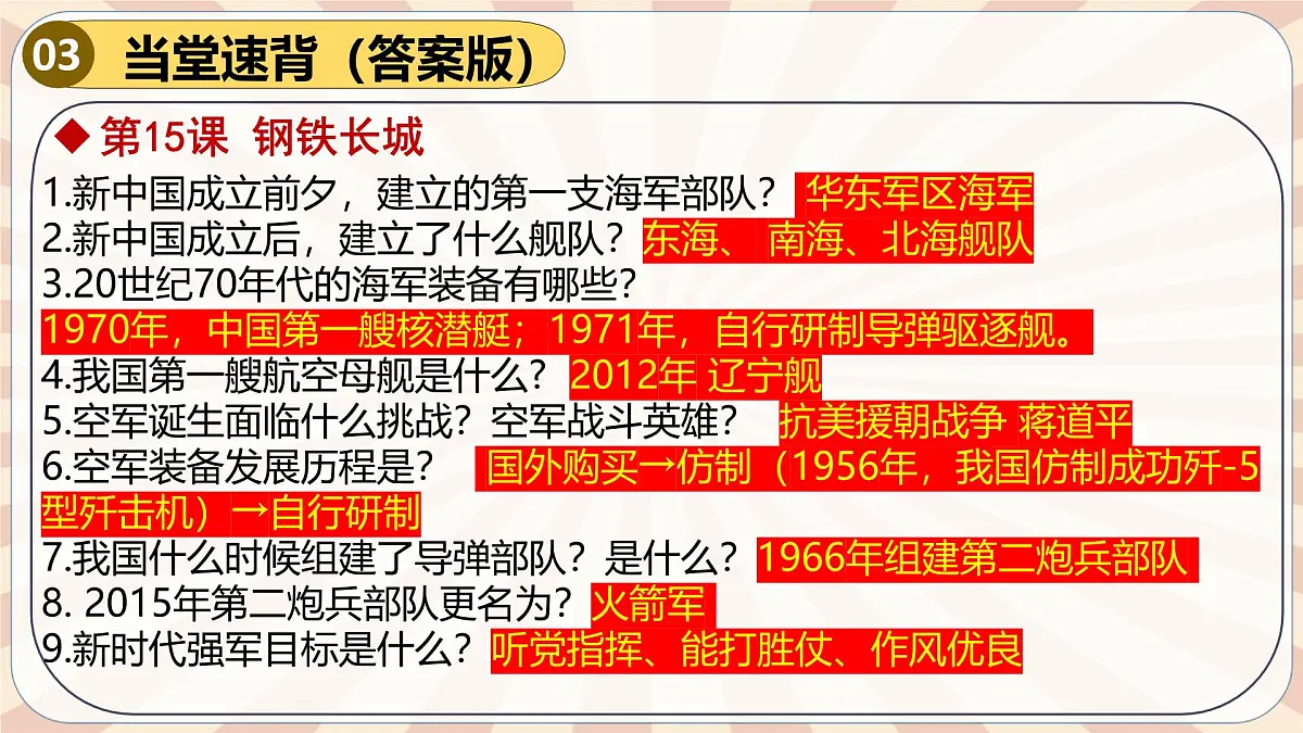 人教版初中历史八下期末复习大串讲05 国防建设与外交成就&科技文化与社会生活(课件)第7页