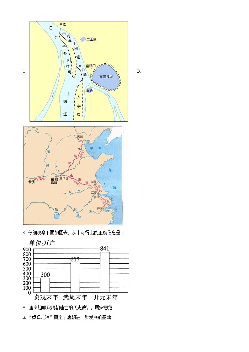 2025年山东省泰安市岱岳区(五四学制)中考二模历史试题(中考模拟)第2页