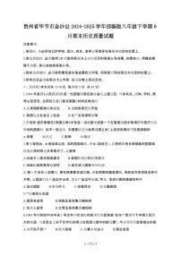 2024_2025学年贵州毕节金沙县部编版八年级第二学期6月期末历史试卷[有答案]