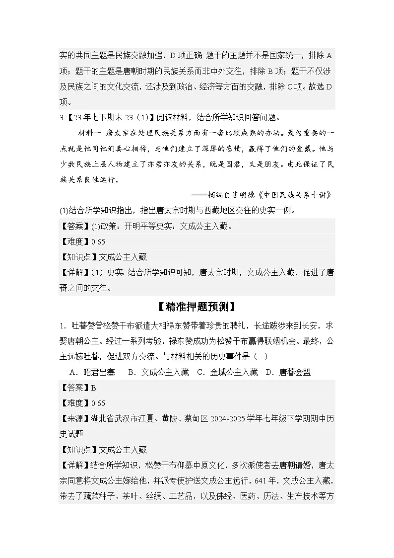 【期末精准押题】重点3:开放的盛唐(教用含答案)第2页