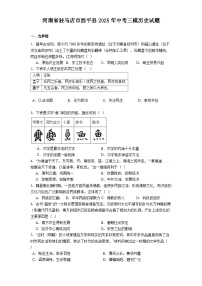 河南省驻马店市西平县2025年中考三模历史试题（解析版）