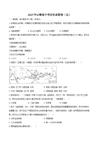 2025年云南省中考历史必刷卷(五)(含答案)