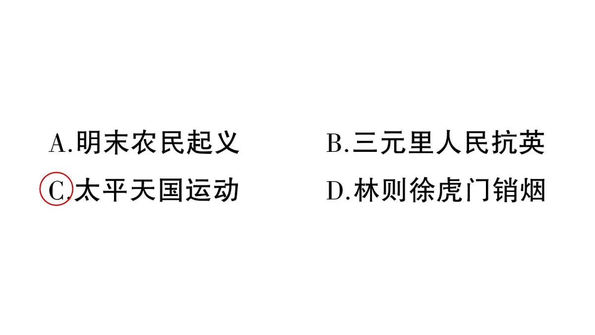 初中历史新人教版八年级上册第一单元第三课 太平天国运动作业课件(2025秋)第3页