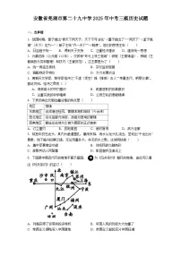 安徽省芜湖市第二十九中学2025年中考三模历史试题（解析版）