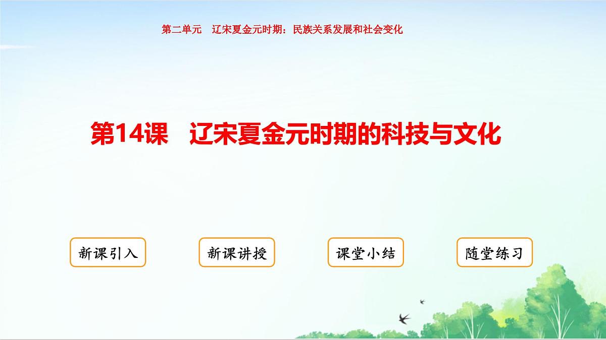 2025统编历史七年级下册第14课 辽宋夏金元时期的科技与文化课件第1页