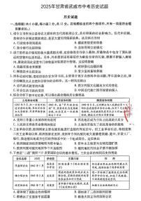 2025年甘肃省武威市 嘉峪关市 临夏州中考历史试题（中考模拟）