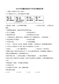 2025年安徽省阜阳市中考历史模拟试卷(含答案)