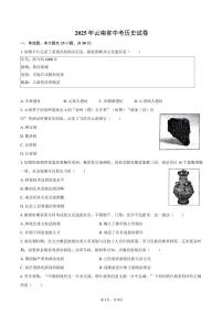 2025年云南省中考历史试卷(含答案)