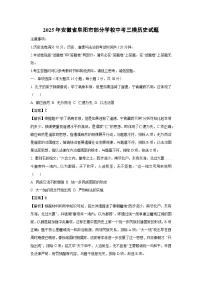 2025年安徽省阜阳市部分学校中考三模历史试卷（解析版）