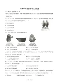 2025年河南省中考历史试卷(含答案)