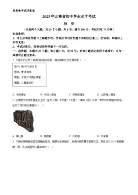 2025年云南省初中学业水平考试中考历史真题试卷(真题+答案)