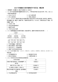 【9历一模】2025年安徽省合肥市瑶海区中考历史一模试卷