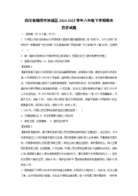 四川省绵阳市涪城区2024-2025学年八年级下学期期末历史试卷（解析版）