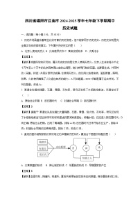 【历史】四川省绵阳市江油市2024-2025学年七年级下学期期中试题（解析版）