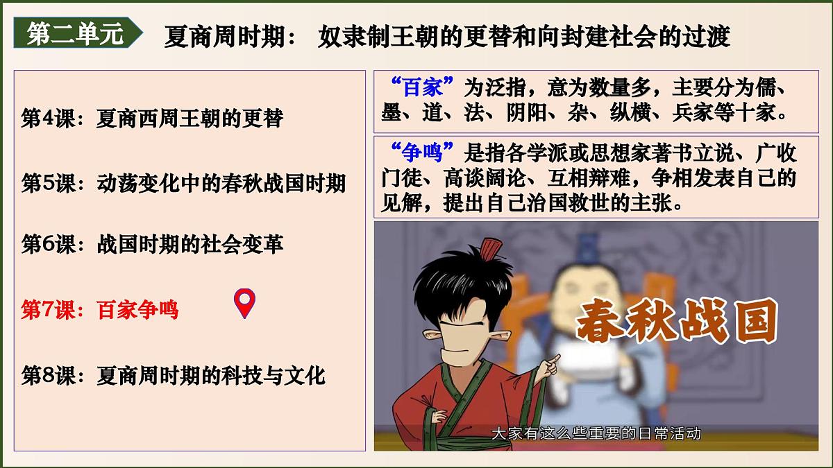 统编版初中历史七年级上册第7课 百家争鸣 课件第1页