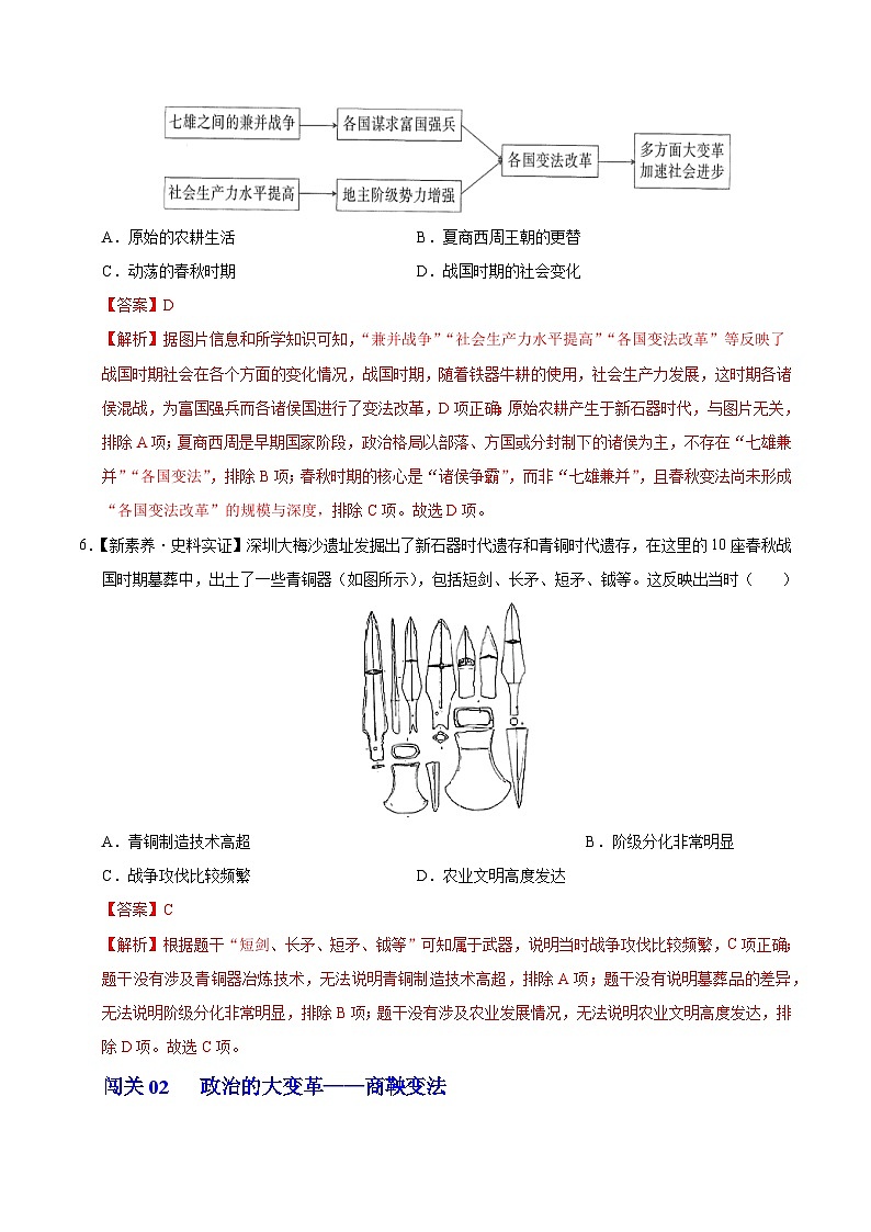 第6课 战国时期的社会变革(情境化作业)历史统编版五四学制2024中国历史第一册(解析版)第3页